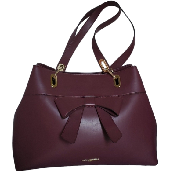 Karl Lagerfeld Paris Katie Shoulder Bag Merlot Tote Purse...